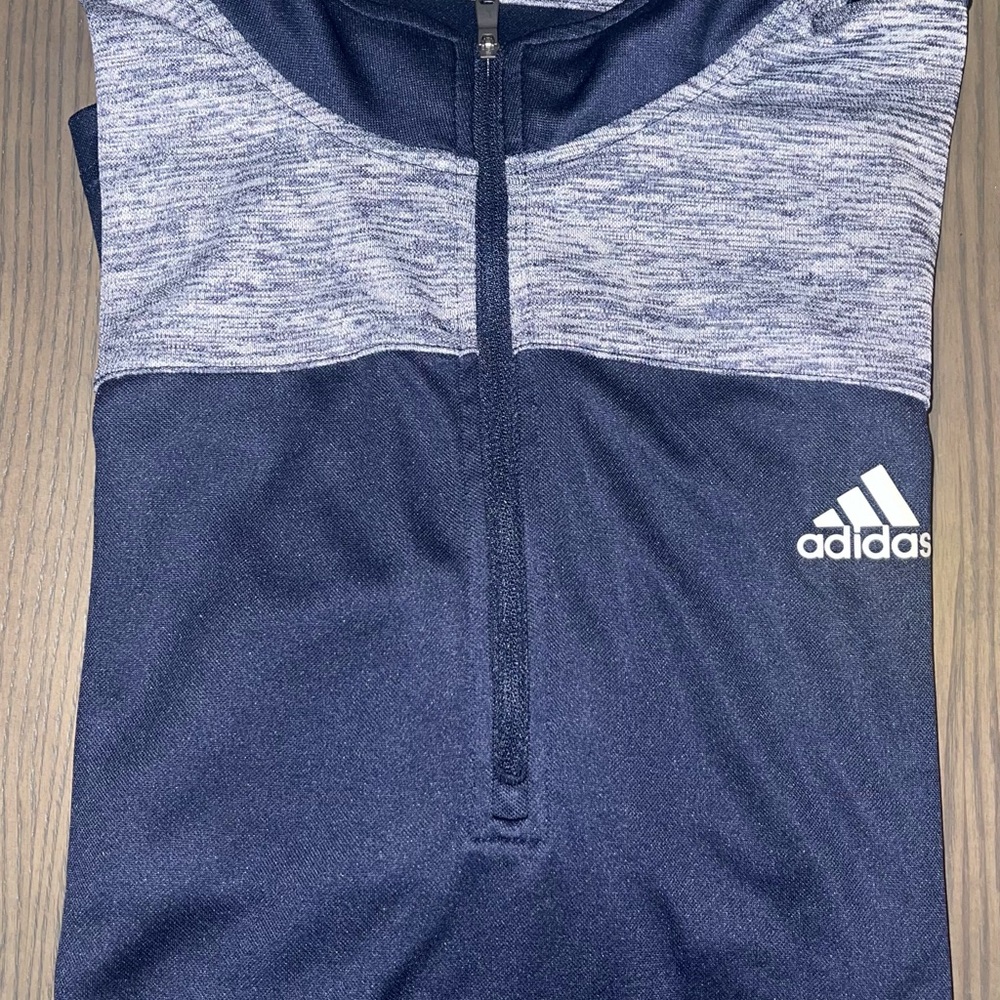 Adidas Mens XL Blue and Gray Golf Half-Zip Light Pullover